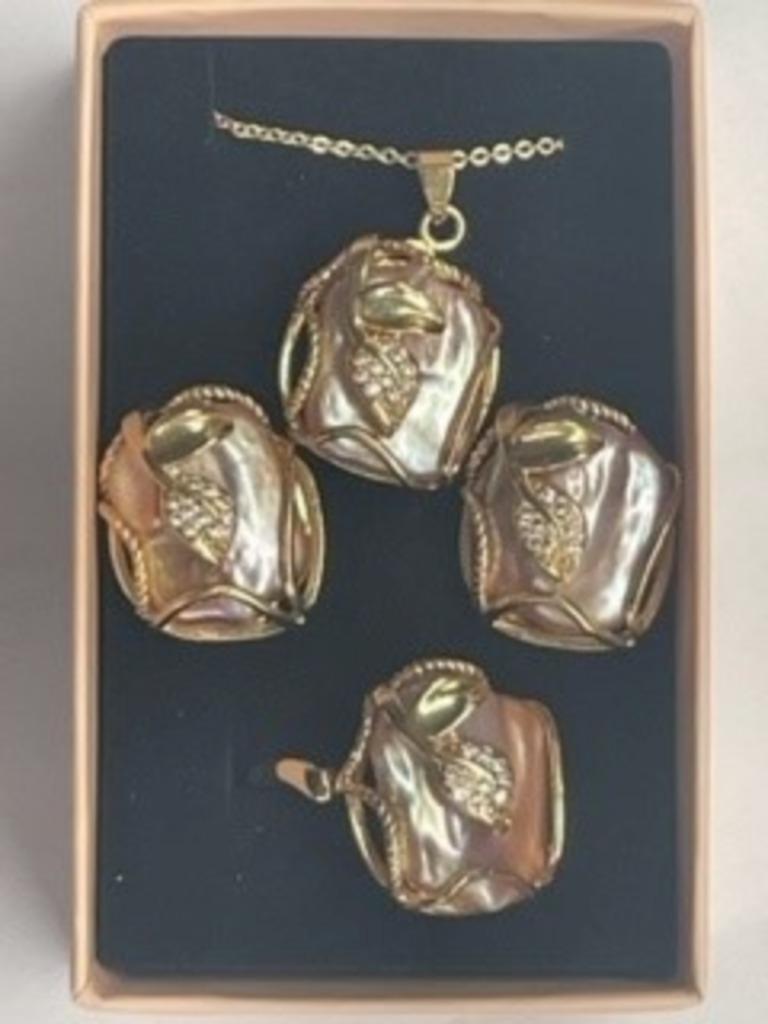 Set CADEAU zoetwaterparel ketting / ring / oorstekers New, Ophalen, Nieuw