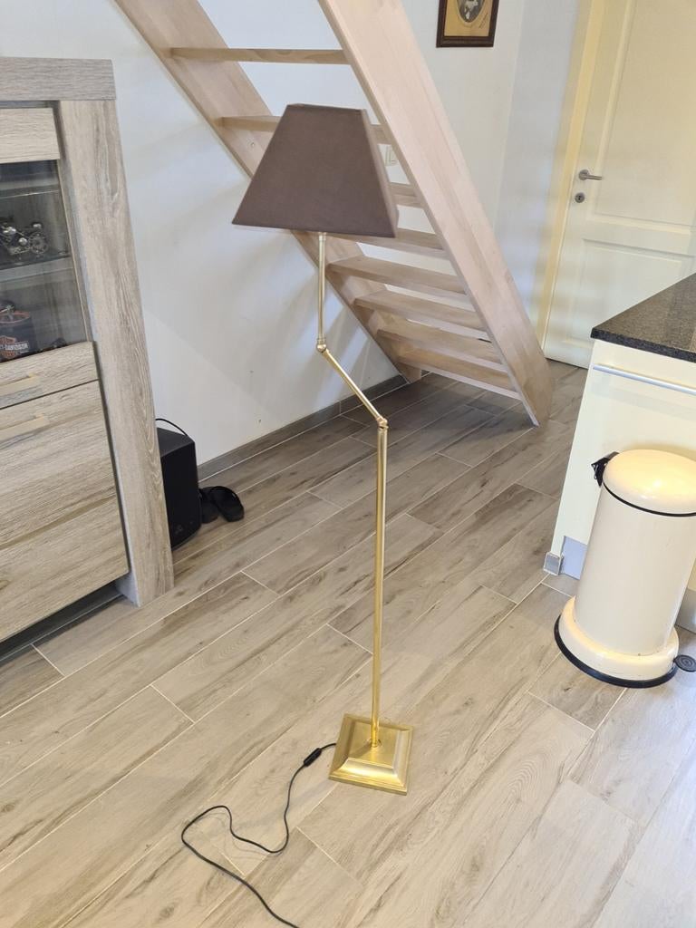 Mooie koperen staanlamp, 150 cm hoog, Ophalen of Verzenden