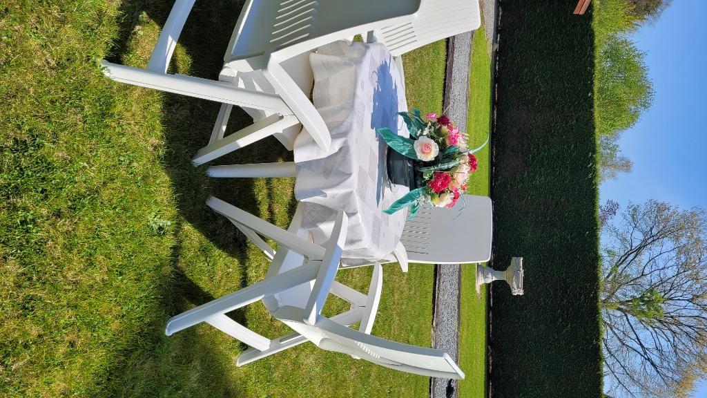 Tuinstoelen + Tafel Hartman, Enlèvement, Comme neuf, Plastique, Pliant