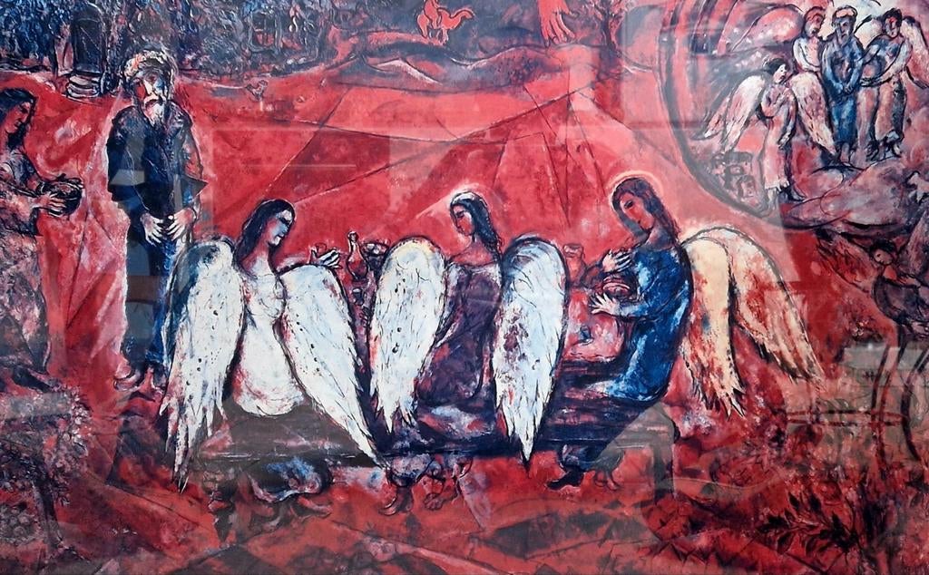 Chagall - Abraham en de 3 engelen, Antiek en Kunst, Kunst | Litho's en Zeefdrukken, Ophalen