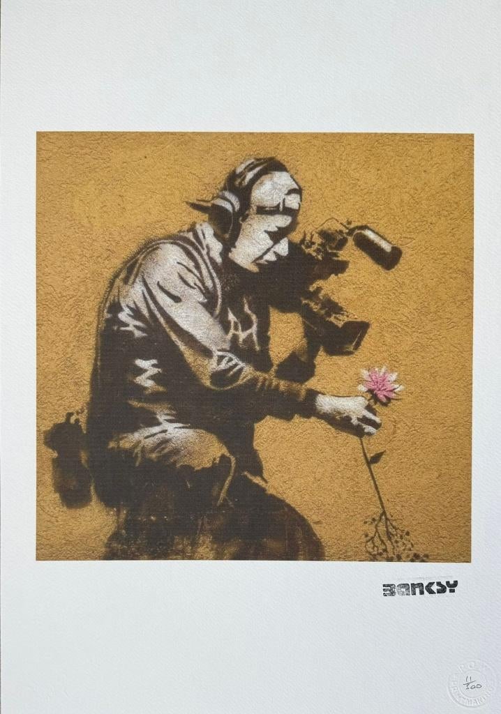 Banksy - Camera Man and Flower, Enlèvement ou Envoi