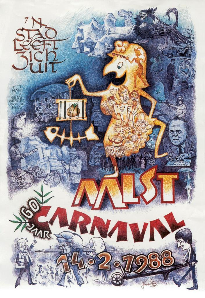 Affiche Aalst carnaval 1988, Collections, Enlèvement, Neuf
