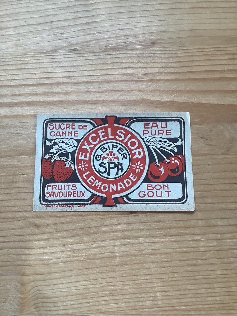 Étiquette Excelsior Lemonade Spa G. Bifer, Collections, Marques & Objets publicitaires, Comme neuf