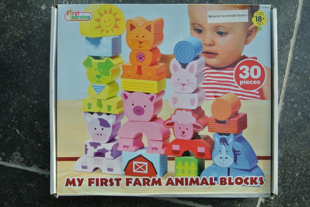 houten blokken boerderij dieren, Ophalen of Verzenden