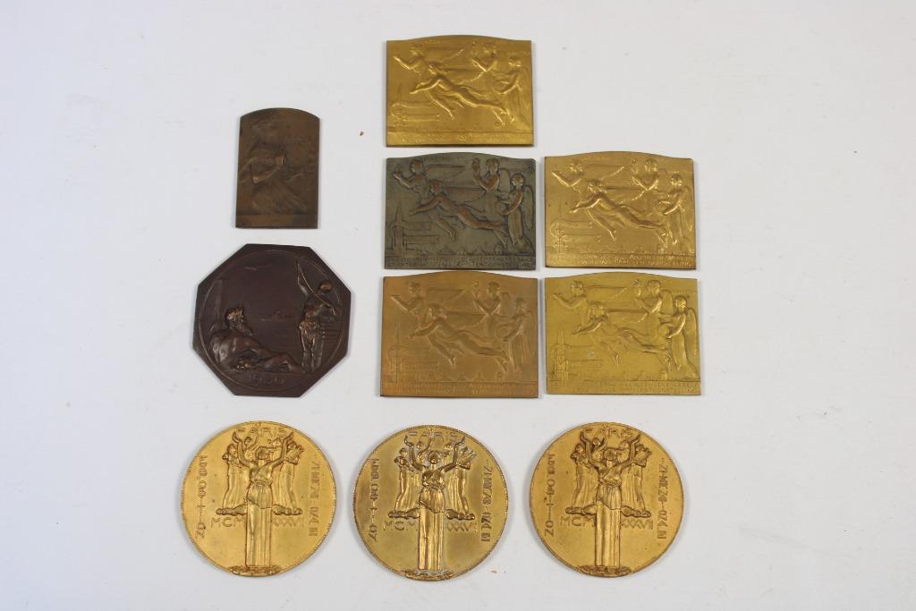 bronzen medailles wereldtentoonstelling 1930, 1935, 1937, Ophalen of Verzenden, Brons