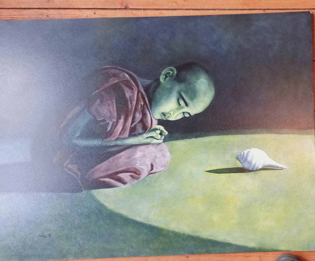 schilderij Selma Adam Qianxun 2016 email en pigment paneel, Verzenden