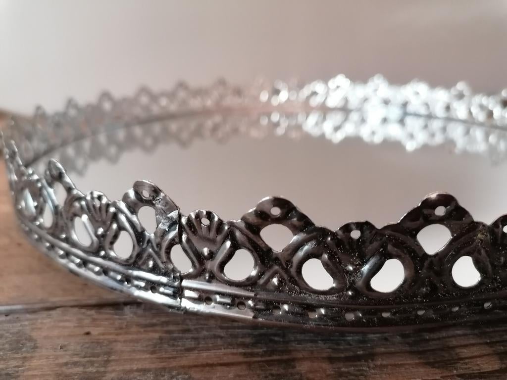 Brocante schaal met spiegelglas, Huis en Inrichting, Ophalen, Schaal