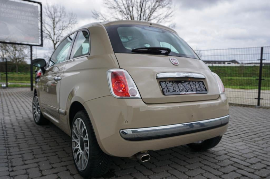 Fiat 500 1.2cc Benzine Pano/Leder/Automaat, Auto's, 4 zetels, 50 kW, Beige, Leder