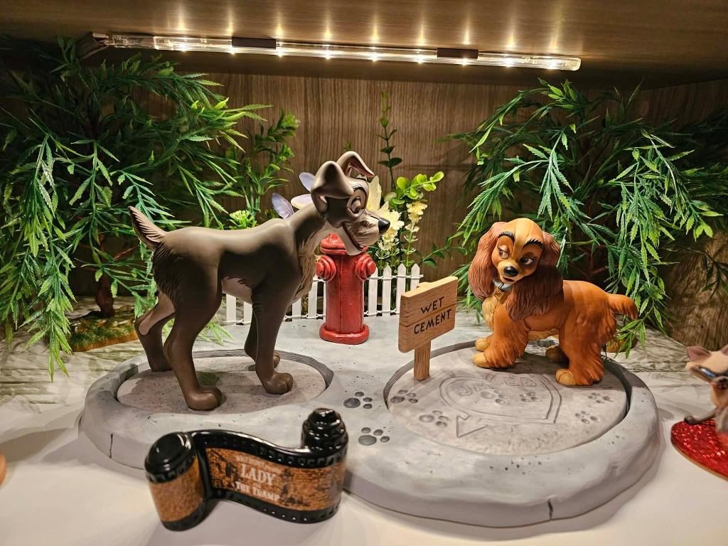 WDCC Lady & The Tramp setje, Verzamelen, Disney, Ophalen, Overige figuren, Gebruikt, Beeldje of Figuurtje