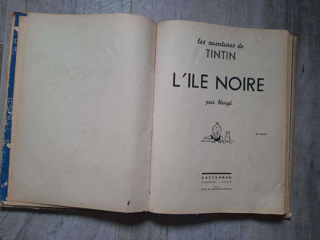 Tintin L’île Noire 1942, Boeken, Gelezen, Verzenden, Eén stripboek, Herge