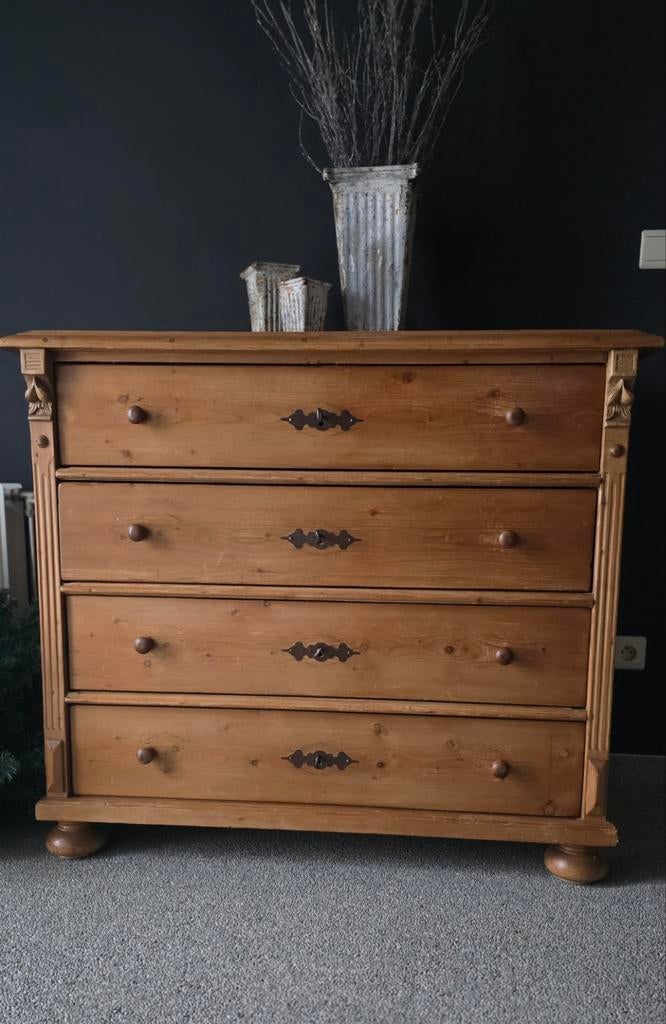 Massief grenen hout ladenkast, Ophalen