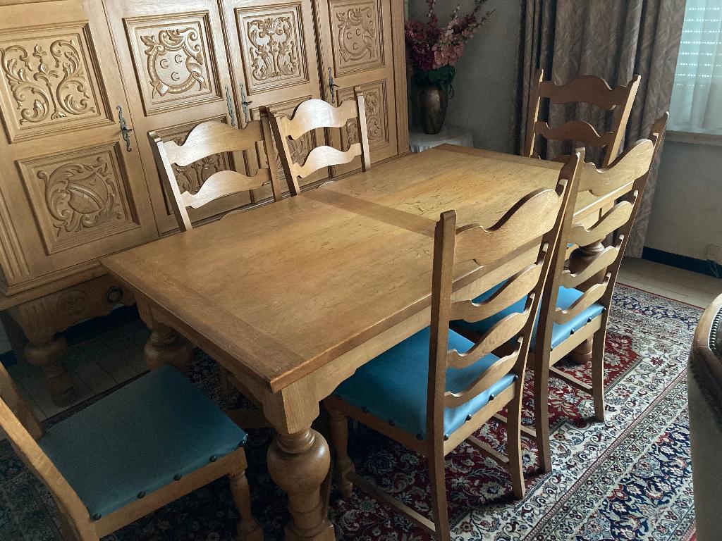 Salle à manger complète, Maison & Meubles, Enlèvement, Utilisé, Jaren 60, 6 à 8 chaises