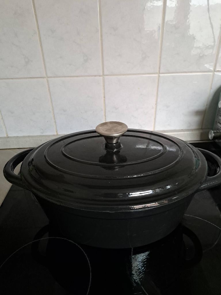 Gietijzeren braadpan, Huis en Inrichting, Ophalen, Gietijzer, Zo goed als nieuw, Keramische plaat