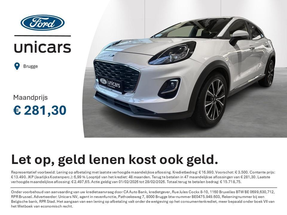 Ford Puma 1.0i Ecoboost 92kW Titanium, Auto's, Ford, Voorwielaandrijving, Stof, https://public.car-pass.be/vhr/98994edd-e815-4758-b683-bfd302c7c9e5