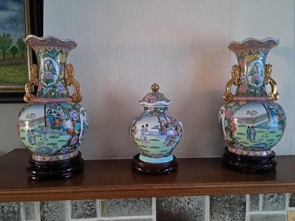 Set van 3 chinese vazen, Antiek en Kunst, Ophalen