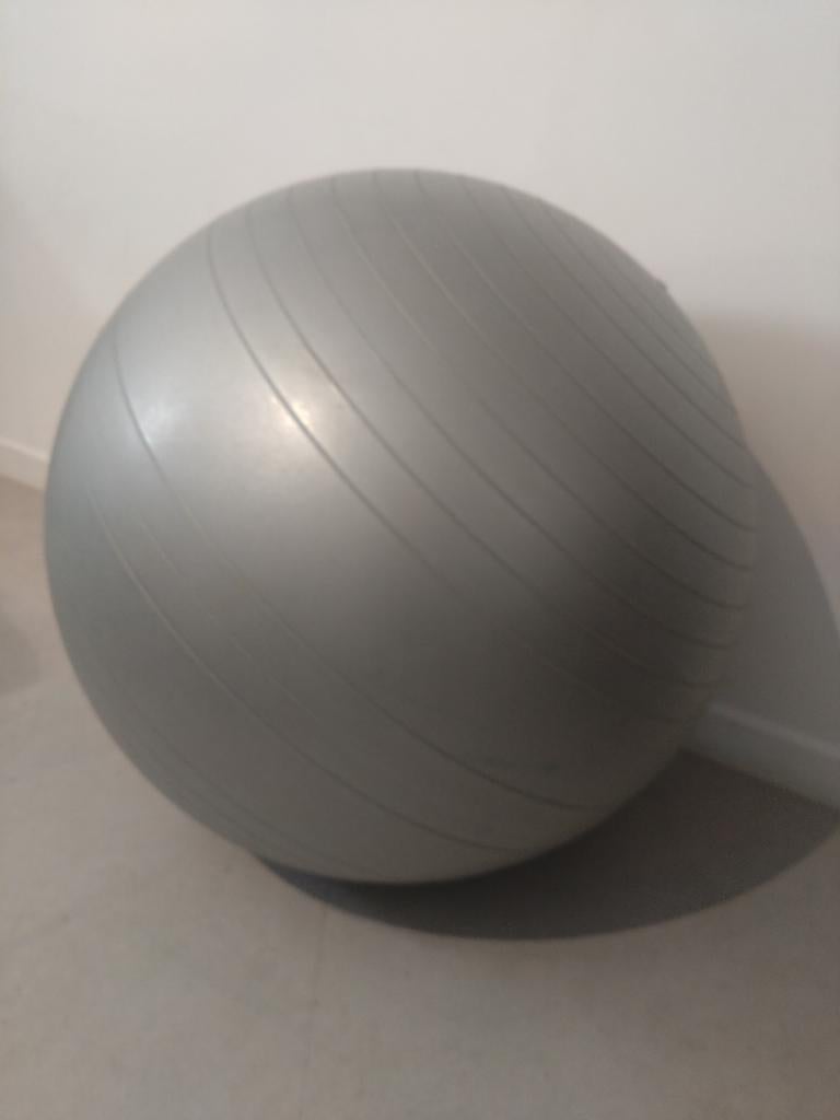 Fitnessbal Ø 65 cm - Gym bal - Yoga - Grijs, Ophalen, Gebruikt, Buik, Fitnessbal