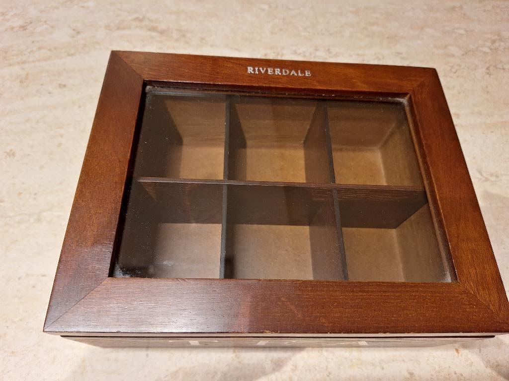 theedoos riverdaele, Ophalen, Zo goed als nieuw, Bruin, Hout