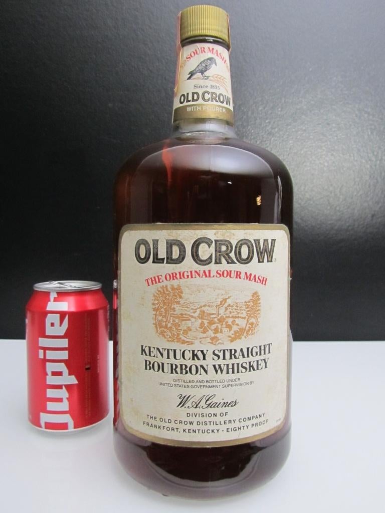 OLD CROW Kentucky Straight Bourbon Whiskey (1980) - 80 proof, Overige typen, Nieuw, Ophalen of Verzenden, Vol
