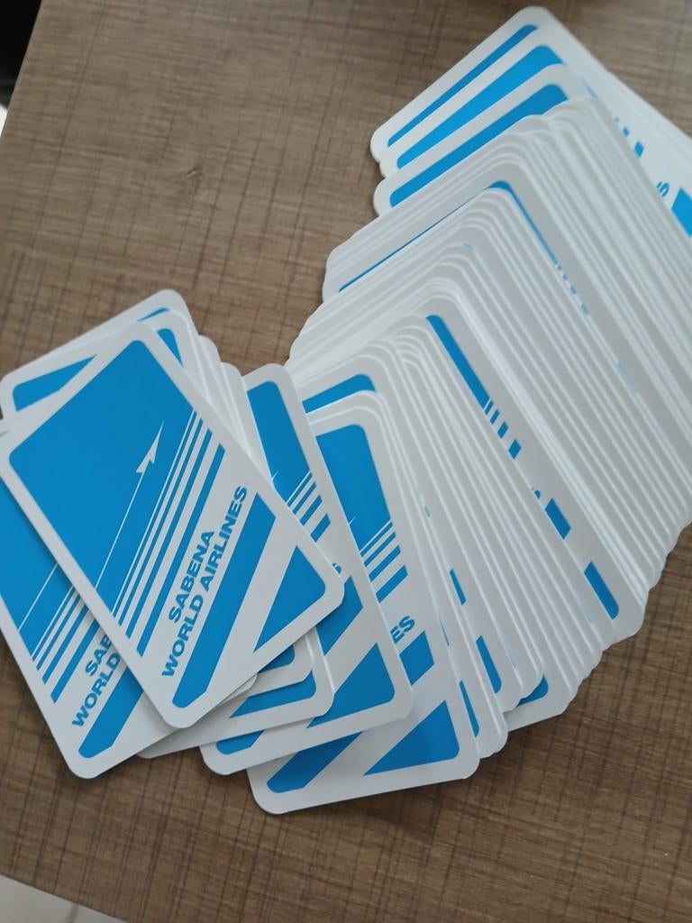 Jeu de cartes complet Sabena World Airlines, Collections, Souvenirs Sabena, Enlèvement ou Envoi, Comme neuf, 41 à 60, Plein