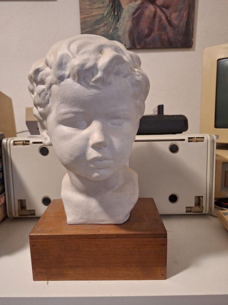 Hoofd Jongetje op een houten sokkel, Ophalen