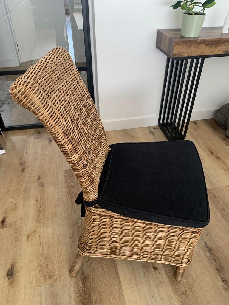 Rieten eetkamer stoelen, Ophalen, Gebruikt, Bruin, Vijf, Zes of meer stoelen