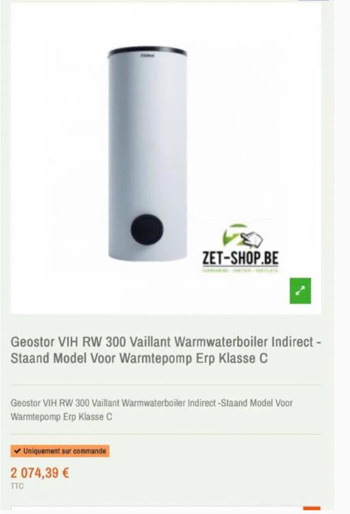 Vaillant Geostor opslagvat warm water 300 liter, Ophalen, Boiler