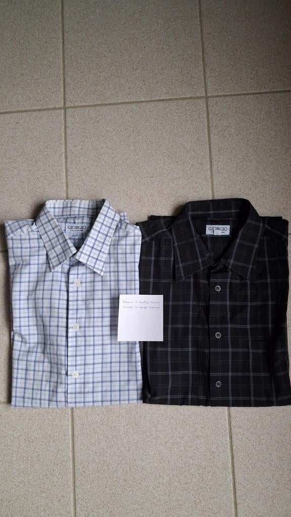 2 hemden Giorgio Large 1 met korte en 1 met lange mouwen, Kleding | Heren, Overhemden, Ophalen of Verzenden, Zo goed als nieuw