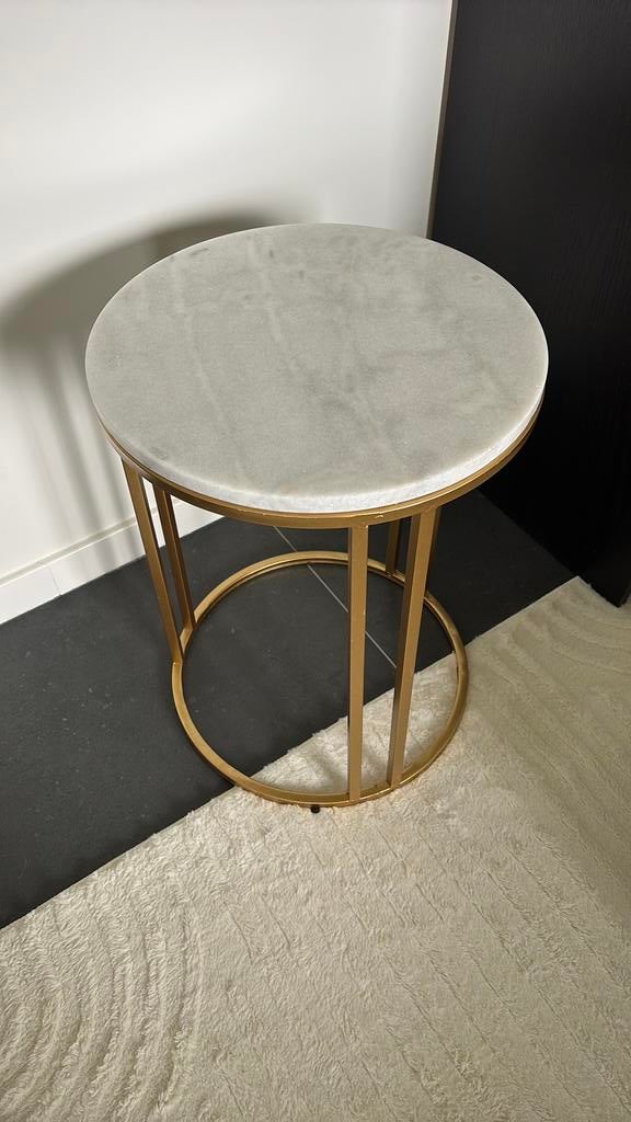 Marmer/goud bijzettafeltje, Huis en Inrichting, Ophalen, Zo goed als nieuw