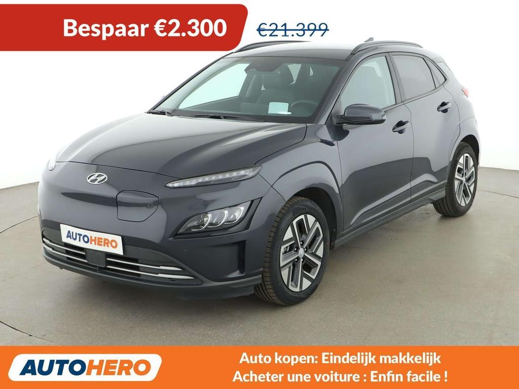 Hyundai KONA Electric drive 100 kW 2WD (bj 2022, automaat), Auto's, Hyundai, Gebruikt, Zwart, Leder, Elektrisch