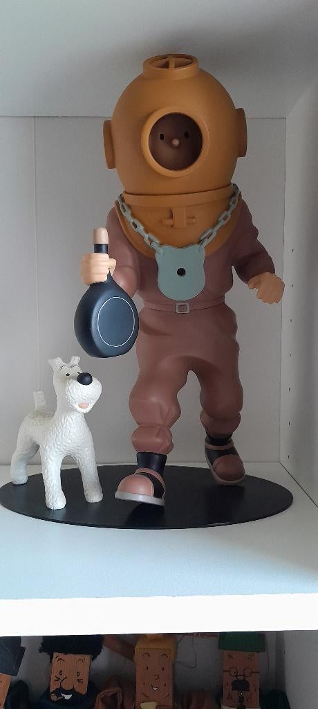 FIGURINE TINTIN SCAPHANDRIER LEBLON DELIENNE EN BOITE, Collections, Statues & Figurines, Enlèvement, Comme neuf