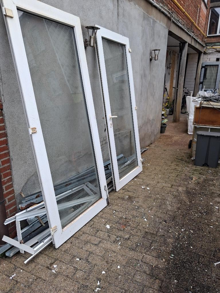 Oude dubbele deur gratis, Verre, Enlèvement, Utilisé, 100 à 120 cm