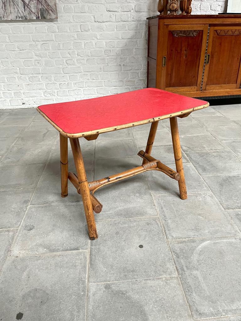 Klein rotan tafeltje., 25 à 50 cm, 50 à 100 cm, Enlèvement, Utilisé