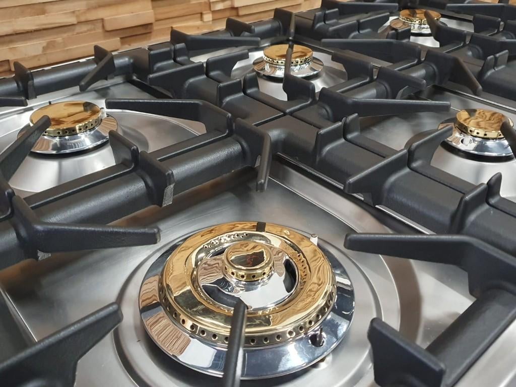 🔥Luxe Boretti Fornuis 100cm antraciet + rvs 6 pits 2 ovens, Elektronische apparatuur, Fornuizen, Ophalen, 60 cm of meer, Zo goed als nieuw