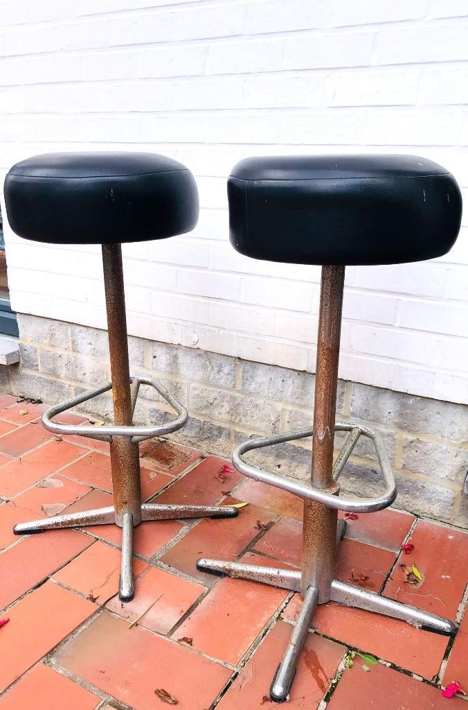 2 tabourets de bar vintage, Maison & Meubles, Tabourets de bar, 2 tabourets, Enlèvement