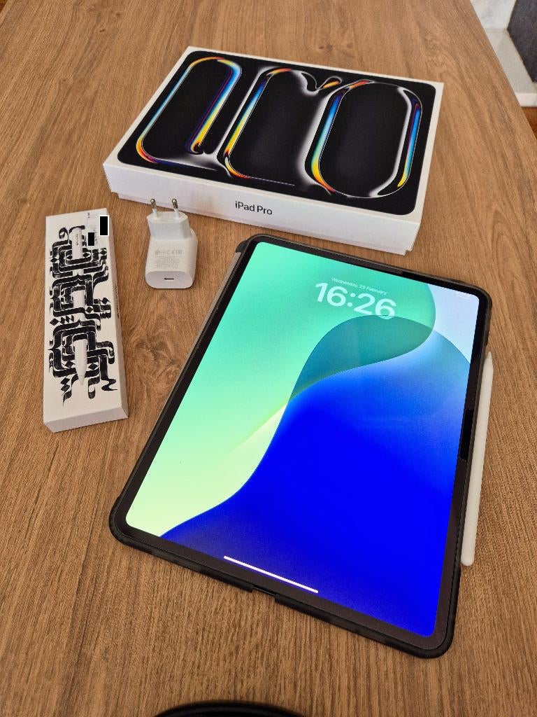 iPad Pro 13" M4 512GB + Pencil + Hoes | 1 jaar garantie!, 13 pouces ou plus, Comme neuf, Enlèvement, Apple iPad Pro