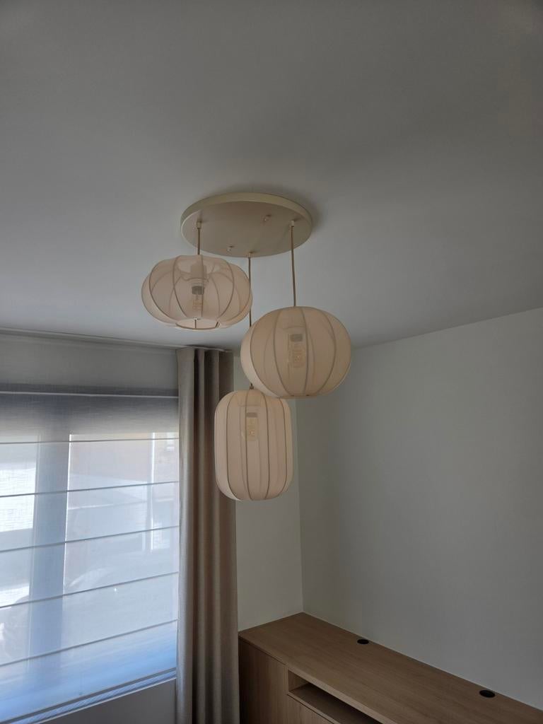 Hanglamp - Japandi stijl - beige, Ophalen, Nieuw, Stof, Japandi
