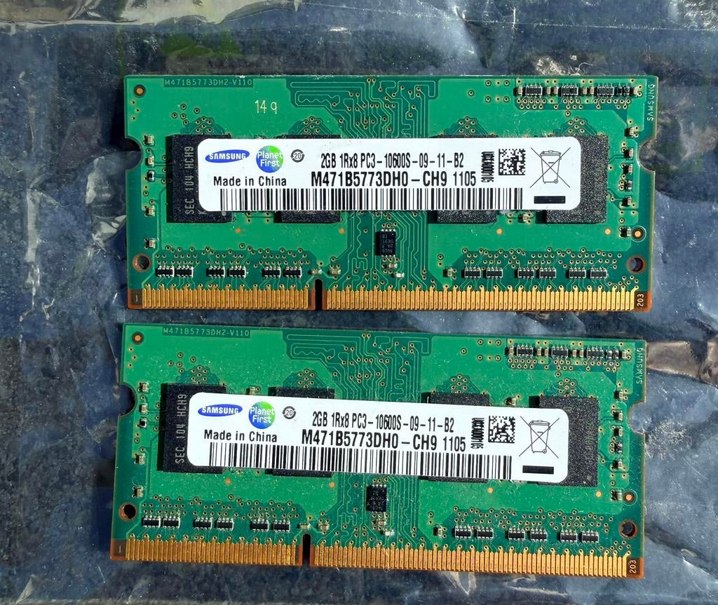 2 x 2 Go de mémoire RAM, Enlèvement, Comme neuf, DDR3, Laptop