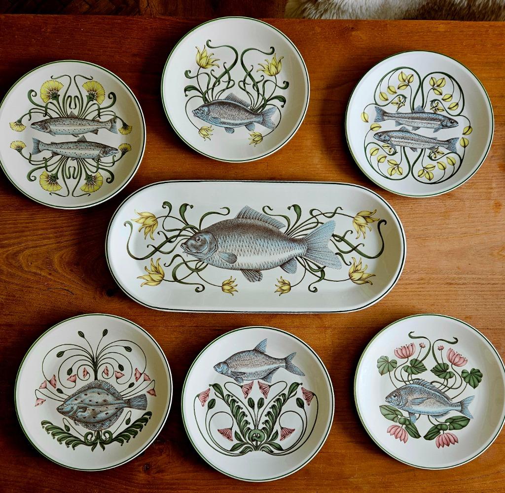 servies Villeroy & Boch Atlantic fish, Antiek en Kunst, Antiek | Servies los, Ophalen