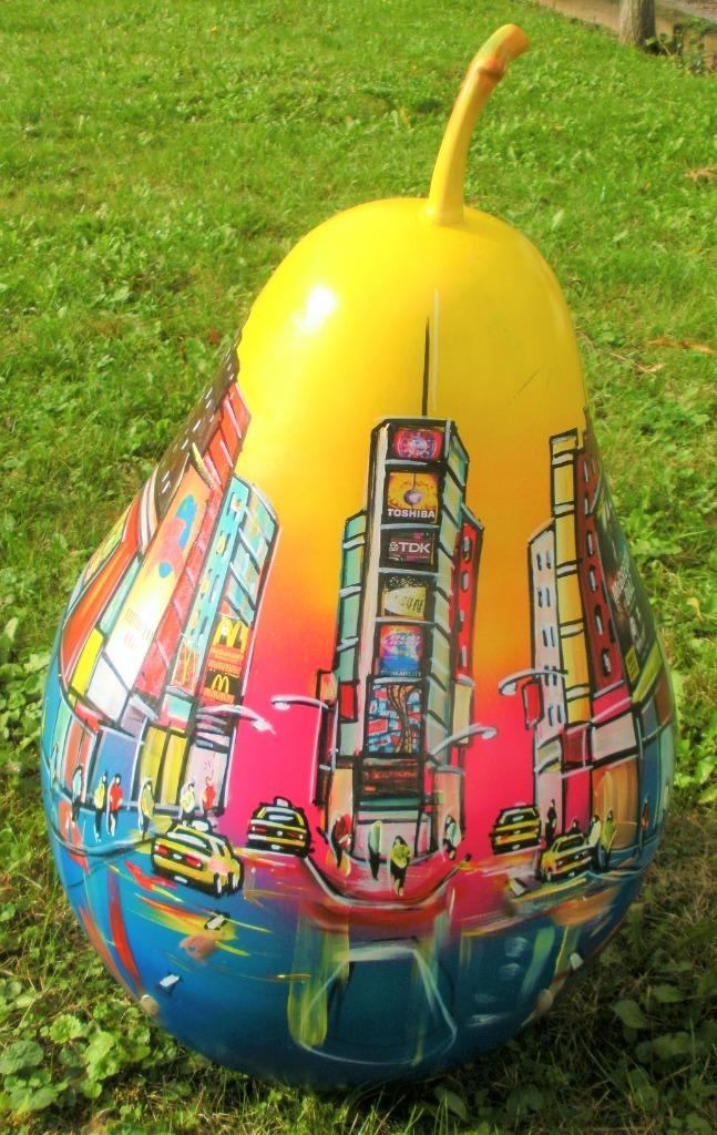 Lust Celine, Big Poire NY, acryl en collage, gesigneerd, Antiek en Kunst, Ophalen