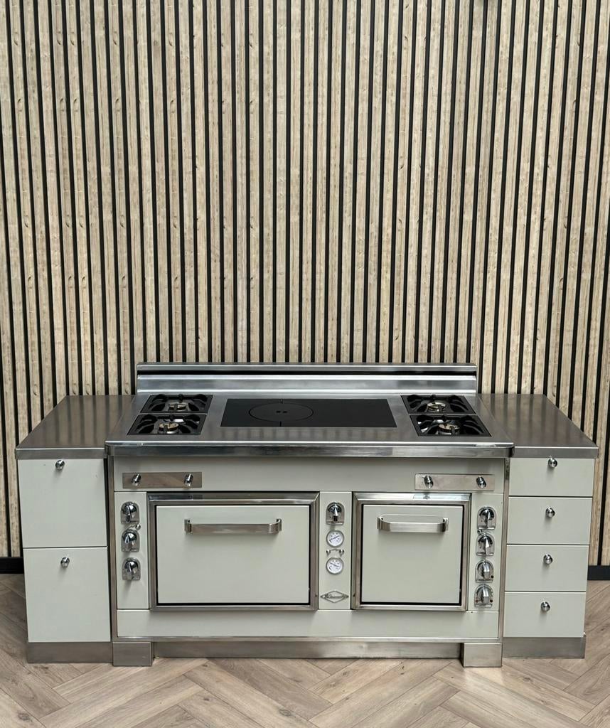 luxe E-Caumartin Fornuis 150cm + Gas + Hete Lucht, Ophalen of Verzenden, Zo goed als nieuw, Grill, Gas