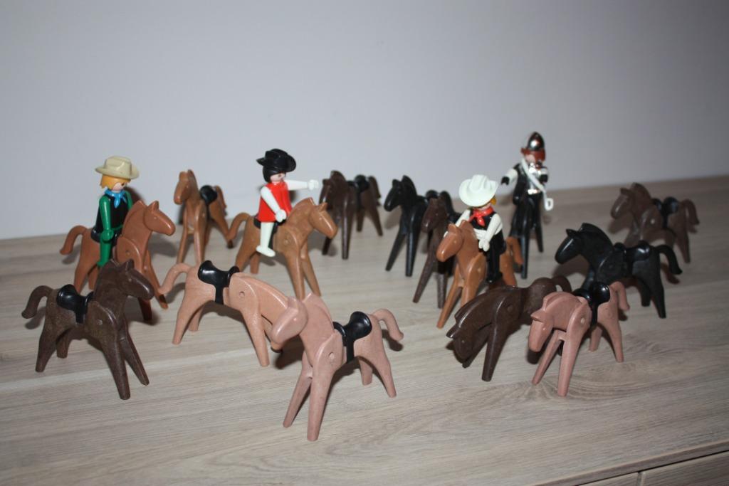 Geobra 1974 lot paarden en figuren, voorloper Playmobil, Enlèvement ou Envoi, Utilisé, Garçon ou Fille