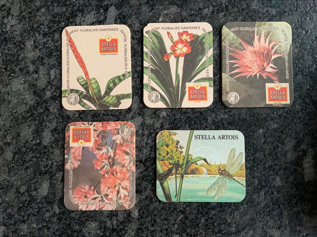 bierkaartje Stella artois Gentse floralien 1975, Verzamelen, Ophalen of Verzenden, Zo goed als nieuw, Stella Artois