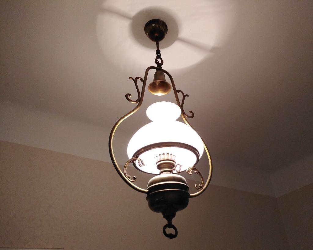 Très beau Lustre en verre  1 Lampe, Enlèvement, Comme neuf, Verre, 75 cm ou plus