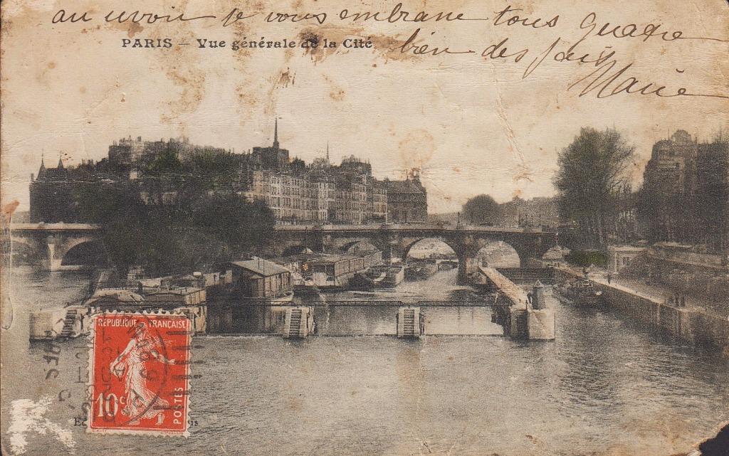 1913 - FRANCE - Paris : Vue générale de la Cité, Collections, Envoi, Avant 1920, Affranchie, France