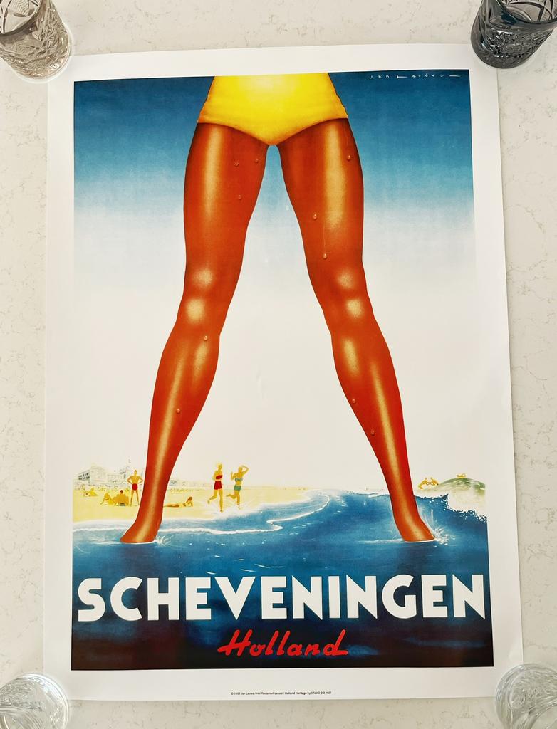Retro vintage poster print van Scheveningen, Verzamelen, Posters, Ophalen of Verzenden, Zo goed als nieuw