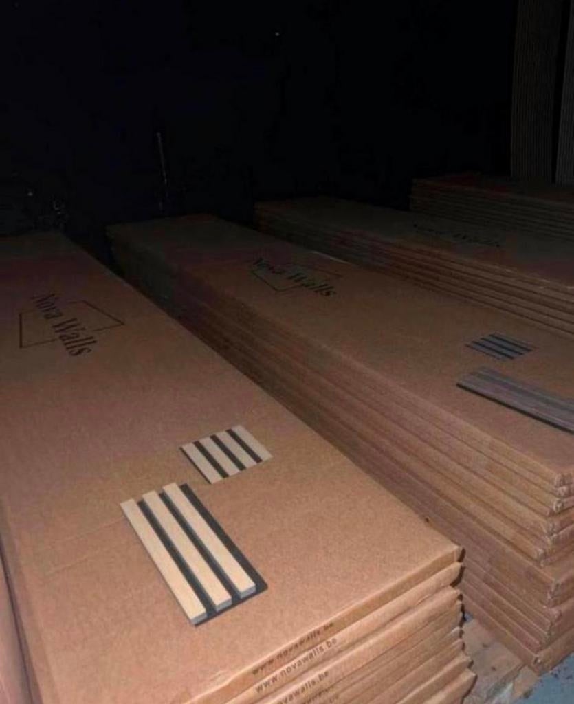 Akoestische Houten Wandpanelen - 280x60 - 6 kleuren - NIEUW, Ophalen, Nieuw, Hout