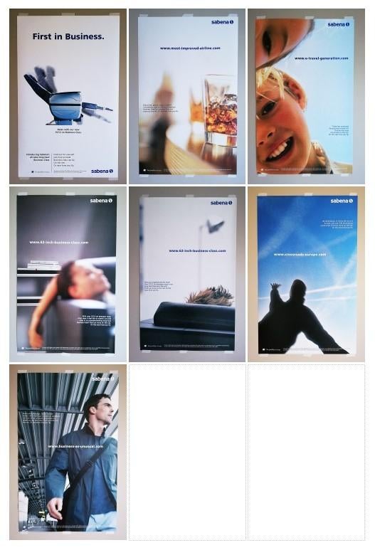 Affiche Sabena de la collection QG-L1>L7 Qualiflyer 1990, Collections, Posters & Affiches, Neuf, Publicité, Affiche ou Poster pour porte ou plus grand