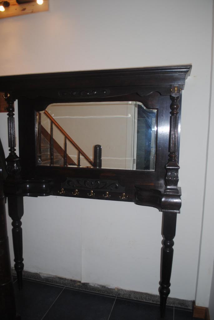 PORTE-MANTEAU MURAL ANCIEN AVEC MIROIR, Antiquités & Art, Enlèvement