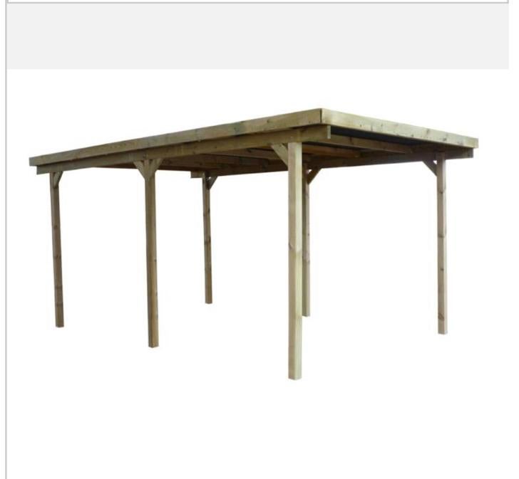 Carport /auvent 300/1000/290h bois imprégné en kit + plan, Bricolage & Construction, Bois & Planches, Enlèvement, Comme neuf, Pin