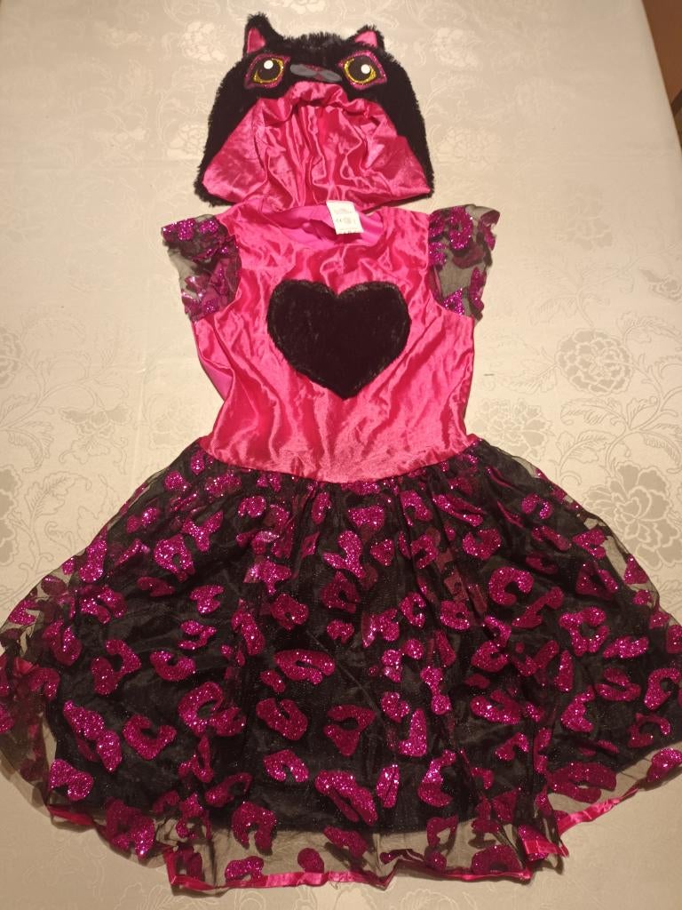Kattenkleedje met glitterjurk en fluffy muts 10 - 11 jaar, Ophalen, Gebruikt, 146 t/m 152, Meisje